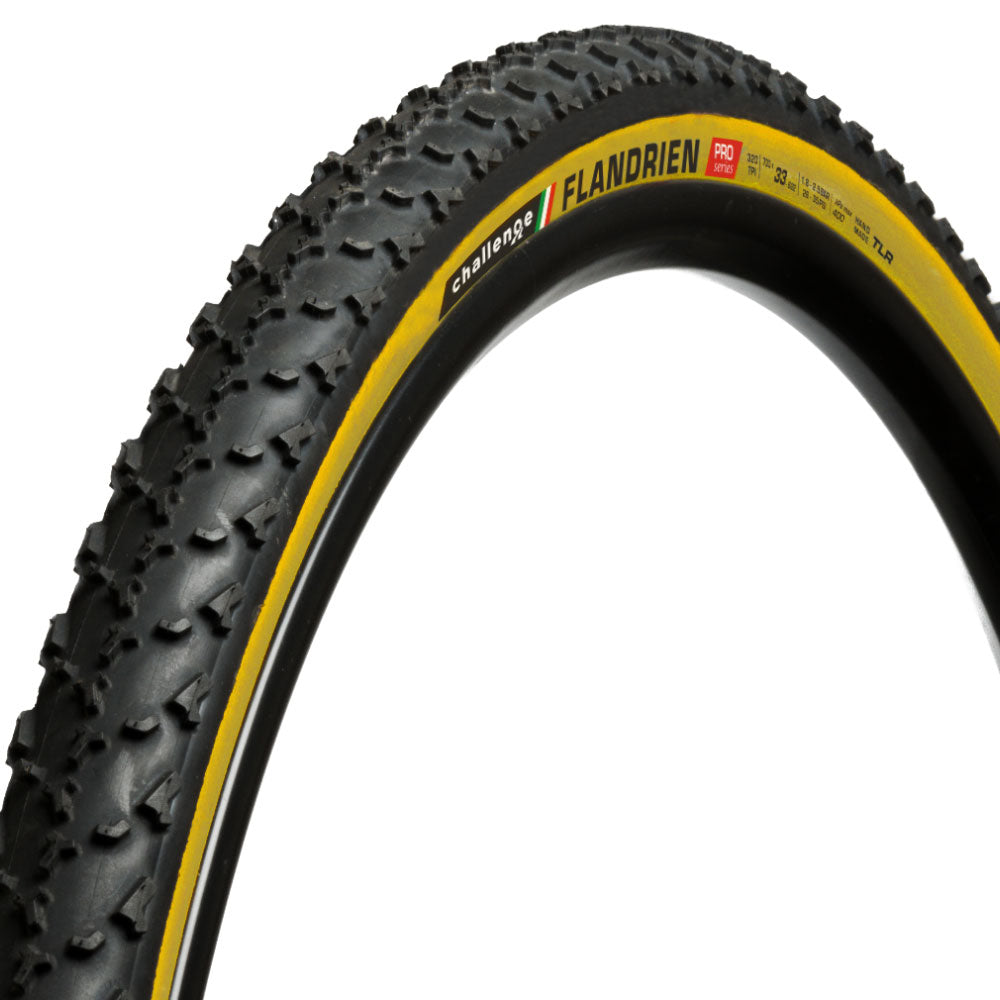 Challenge Flandrien Pro TLR Handmade Cyclocross Tyre 700c x33c (Black/Tan)