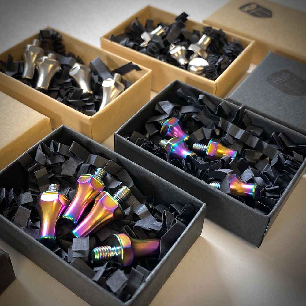 HUP Titanium CX Studs: cyclocross, MTB & Gravel adventure spikes 4-pack kit