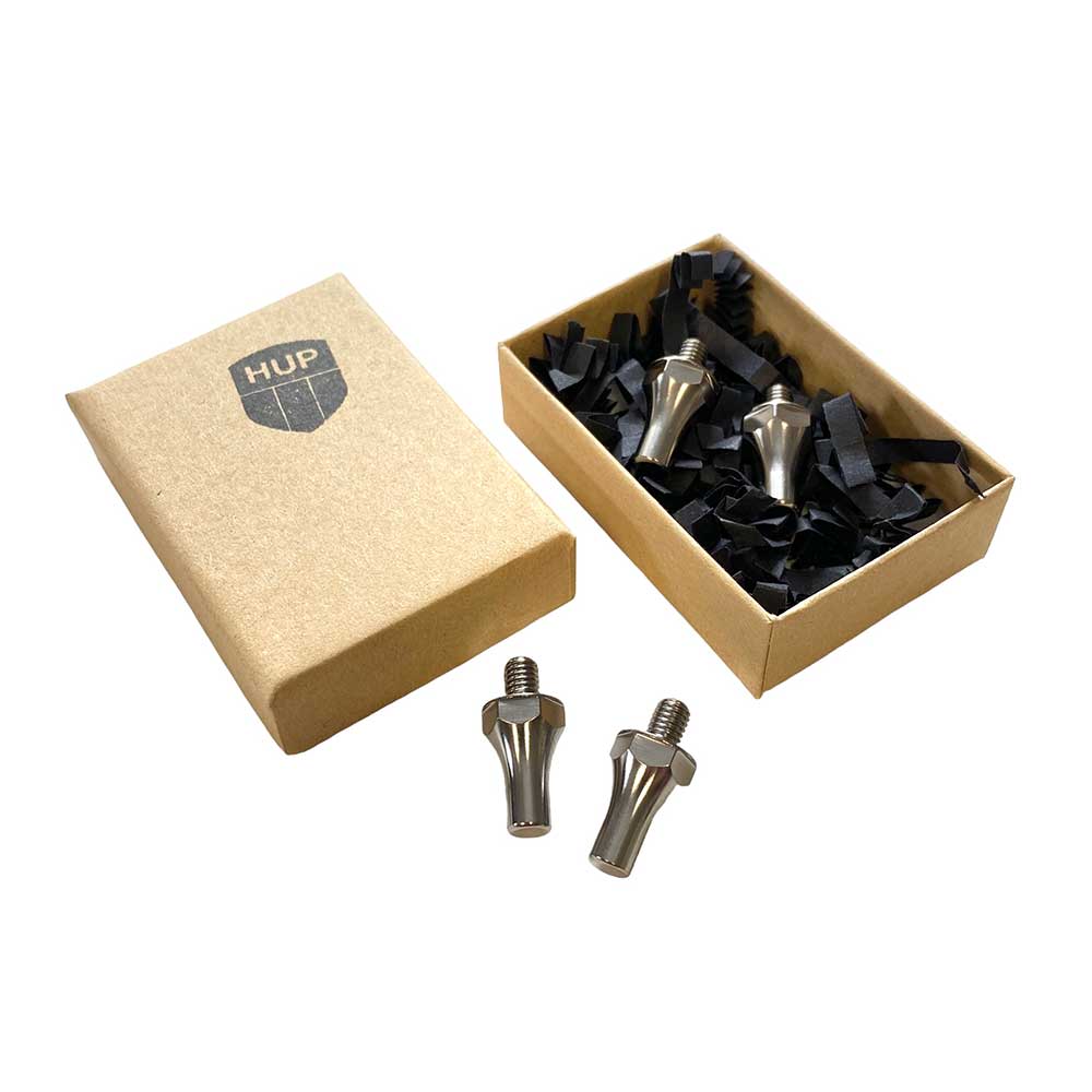HUP Titanium CX Studs: cyclocross, MTB & Gravel adventure spikes 4-pack kit