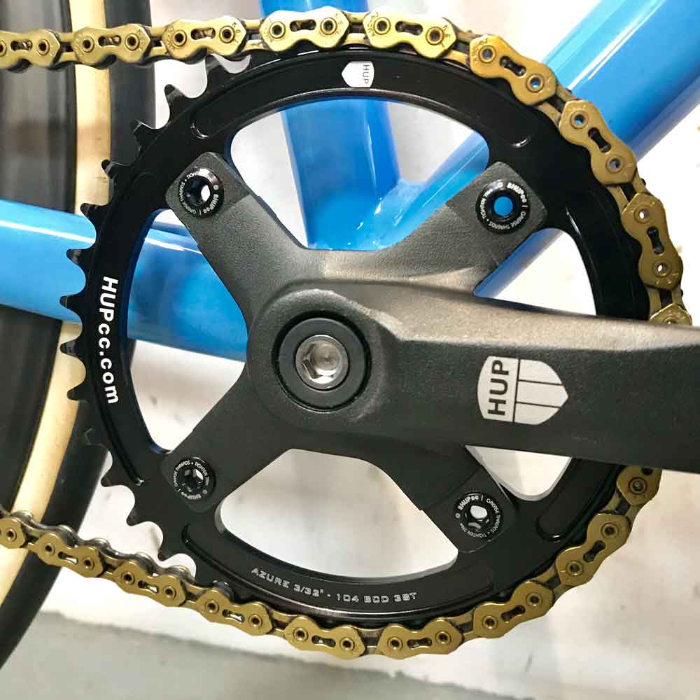 HUP Track Chainrings: 38T/40T/42T 104bcd: Kids Velodrome Race Bikes