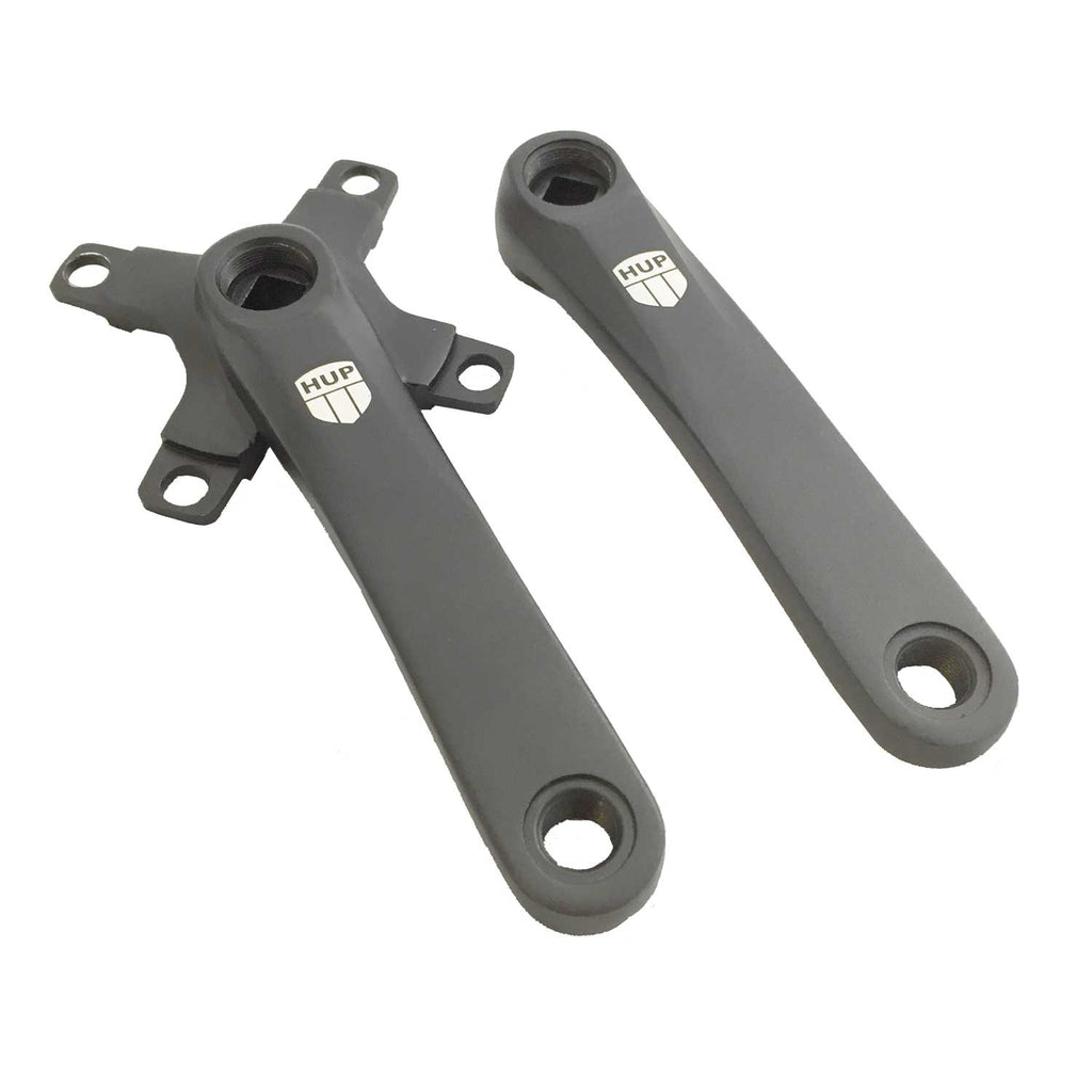 HUP SQT Cranks: forged short cranks (104bcd 4-bolt) with narrow Q-factor