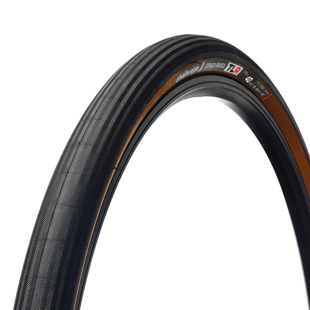Challenge Strada Bianca TLR gravel tyre 700c x 40c (Black/Brown)