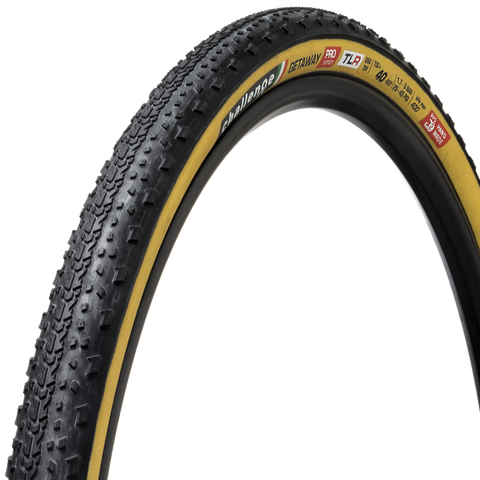 Challenge Getaway Handmade TLR gravel tyre 700c x 40c (Black/Tan)