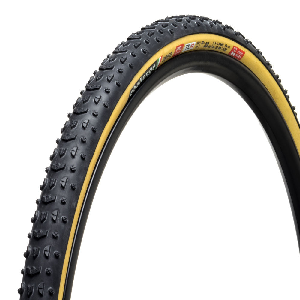 Challenge Grifo Pro TLR Handmade Cyclocross Tyre 700c x 33c (Black/Tan)