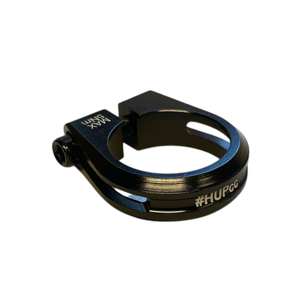 Omni Racer Super Lite Offset Seatpost Clamp – 32mm, Black, Aluminum/Titanium, Made In USA, Lifetime Warranty